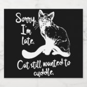 猫おもしろいことわざ猫引用文 スパークリングワインラベル (シングルラベル)