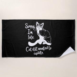 猫おもしろいことわざ猫引用文 ビーチタオル