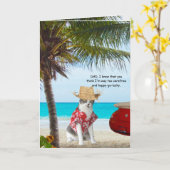 猫おもしろいとおもしろい愛好の息子と父の日 カード (黄色い花)