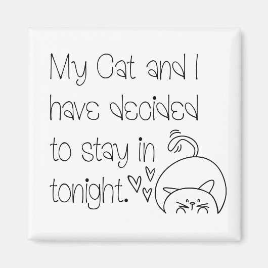 猫おもしろいとの猫タイポグラフィ マグネット (正面)