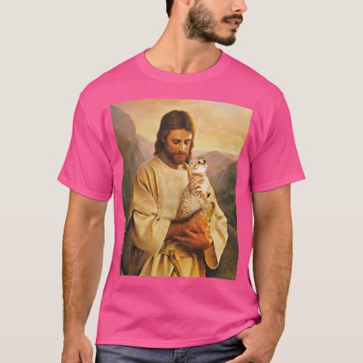 猫おもしろいとイエズスの恋人 Tシャツ (正面)