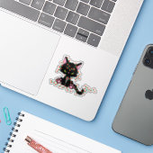 猫おもしろいとクリスマスオーナメント シール (ノートパソコンとiPhone)