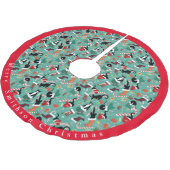 猫おもしろいとクリスマスストッキング ブラッシュドポリエステルツリースカート (アングル)