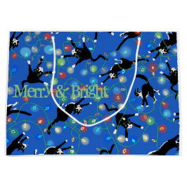 猫おもしろいとクリスマス ラージペーパーバッグ