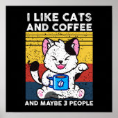 猫おもしろいとコーヒーが好きで、3人くらいかな ポスター (正面)