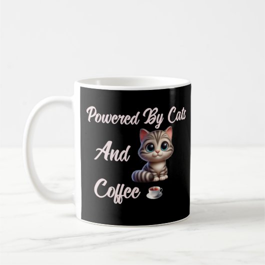 猫おもしろいとコーヒーを使った コーヒーマグカップ (左)