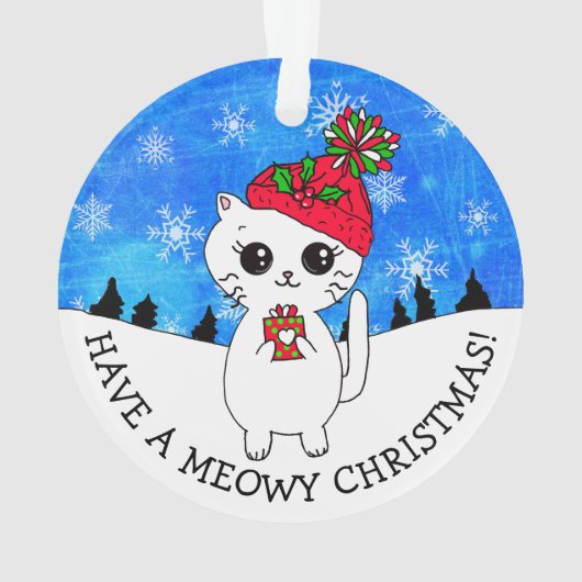 猫おもしろいとネズミのクリスマス オーナメント (裏面)