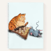 猫おもしろいとマウスのチェス遊付きノート ノートブック (正面)