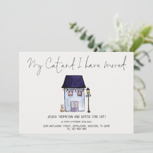 猫おもしろいと一緒に台本の移動カードを (スタンド正面)