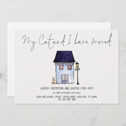 猫おもしろいと一緒に台本の移動カードを (正面/裏面)