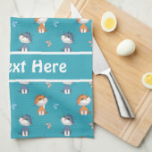 猫おもしろいと可愛い蝶の柄 キッチンタオル (四つ折り)