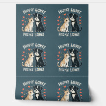 猫おもしろいと犬のかわいいペットカップルの漫画の背景