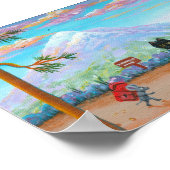 猫おもしろいと犬の登山道 ポスター (角)