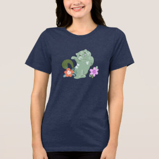 猫おもしろいと花 トライブレンドＴシャツ
