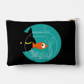 猫おもしろいと魚のポーチ – クロカト+キンちゃん アクセサリーポーチ (裏面)