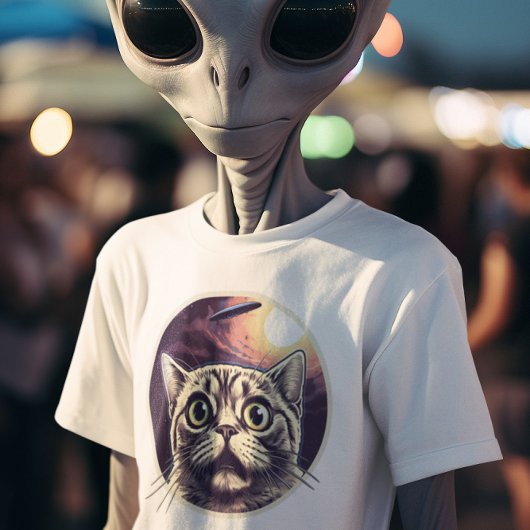 猫おもしろいとUFO Tシャツ
