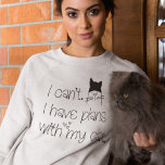猫おもしろいのかわいいスケッチタイポグラフィ Tシャツ<br><div class="desc">おもしろいユーモアのあるの弁解で猫好きのデザインは、私はできない。黒いタイポグラフィと可愛い猫と予測できなハートのイラストレーションを持つ猫と一緒に計画を立てている。猫好き素晴らしの友達にもプレゼント!</div>