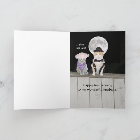 猫おもしろいのご主人記念日 カード (内部)