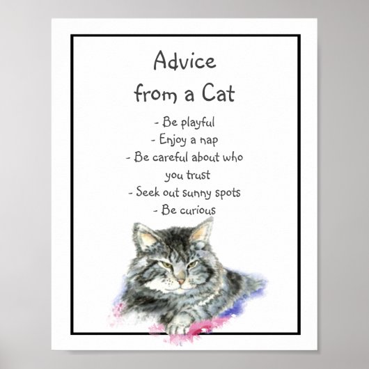 猫おもしろいのアニマル・ユーモアアドバイス ポスター (正面)