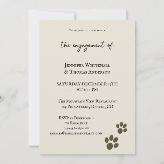 猫おもしろいのカスタム写真婚約パーティ 招待状 (裏面)