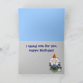 猫おもしろいのカップケーキ食べ物付き誕生日 カード (内部)