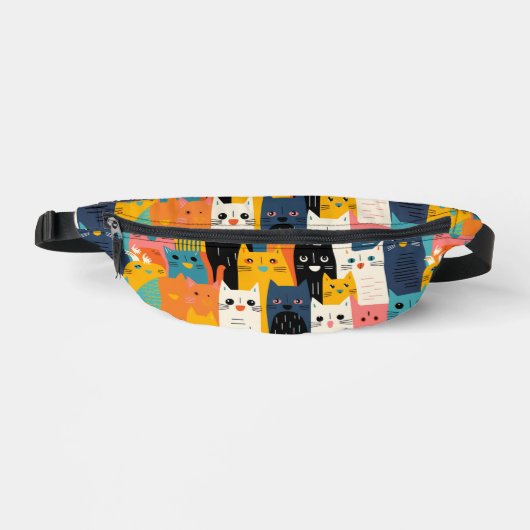 猫おもしろいのカラフル顔 ファニーパック (正面)
