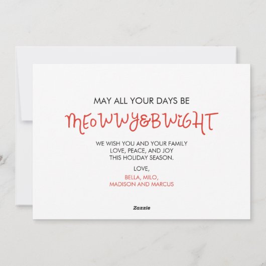 猫おもしろいのキャロル | 休日の挨拶 シーズンカード (裏面)