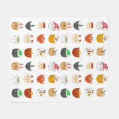 猫おもしろいのクリスマスブランケット フリースブランケット (正面(横))