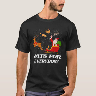 猫おもしろいのクリスマス猫たち Tシャツ