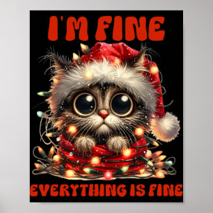 猫おもしろいのクリスマス私は全素晴らして素晴らし ポスター