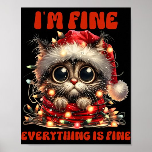 猫おもしろいのクリスマス私は全素晴らして素晴らし ポスター (正面)