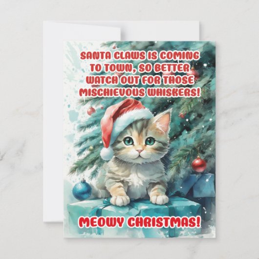 「猫おもしろいのクリスマス」あいさつカード シーズンカード (正面)