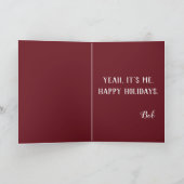 猫おもしろいのクリスマス カード (内部)