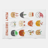 猫おもしろいのクリスマス キッチンタオル (横)