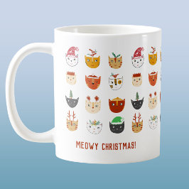 猫おもしろいのクリスマス コーヒーマグカップ