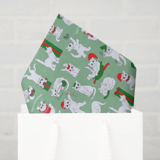猫おもしろいのクリスマス 薄葉紙 (ギフトバッグ)