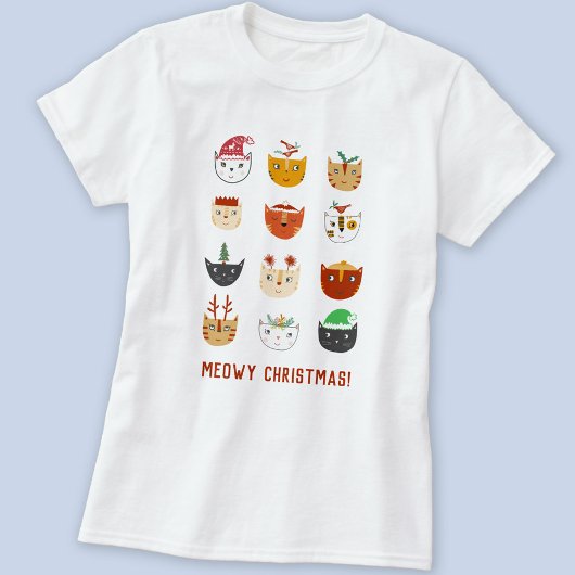 猫おもしろいのクリスマス Tシャツ