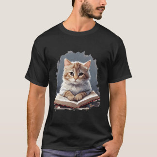 猫おもしろいのグ読ラフィック猫好き Tシャツ