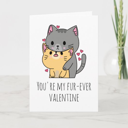 猫おもしろいのバレンタインデー シーズンカード (正面)