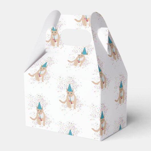 猫おもしろいのパーティー フェイバーボックス (正面サイド)