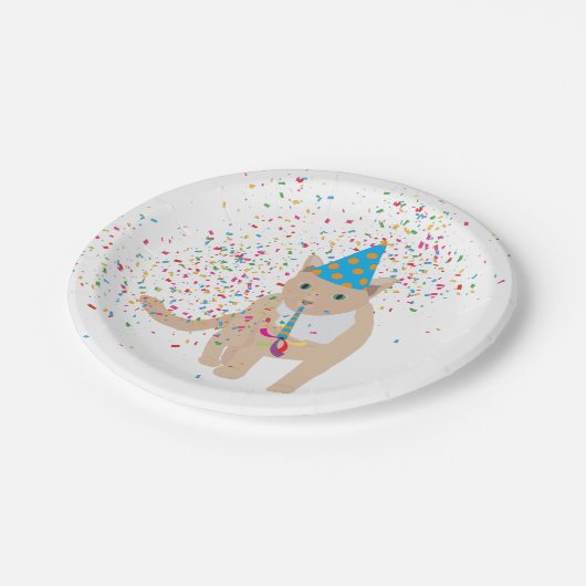 猫おもしろいのパーティー ペーパープレート (アングル)