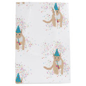 猫おもしろいのパーティー ミディアムペーパーバッグ (正面)