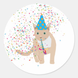 猫おもしろいのパーティー ラウンドシール