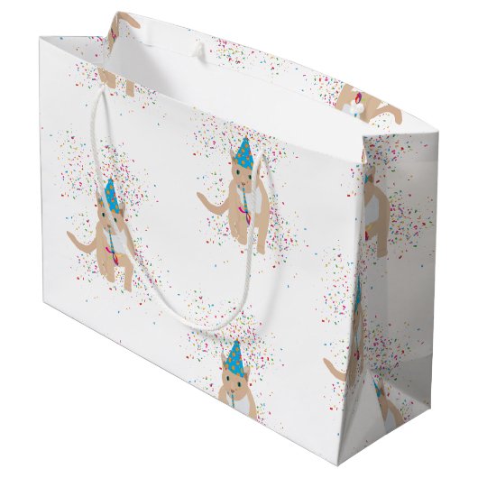 猫おもしろいのパーティー ラージペーパーバッグ (裏面アングル)