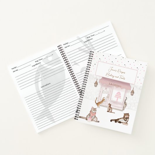 猫おもしろいのベーカリーレシピ ノートブック (内部)