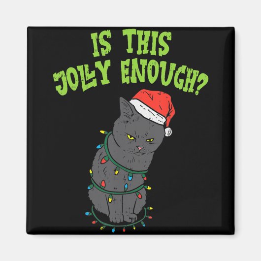 猫おもしろいの幸せクリスマスはすてきおもしろい マグネット (正面)