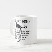猫おもしろいの母親愛猫写真と猫の名前 コーヒーマグカップ (正面左)