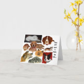 猫おもしろいの犬の習慣 カード (黄色い花)