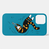 猫おもしろいの生き物の骸骨の手が暗く泳ぐ Case-Mate iPhoneケース (裏面 (横))