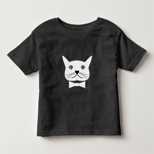 猫おもしろいの目のカッコいい猫 トドラーTシャツ (正面)